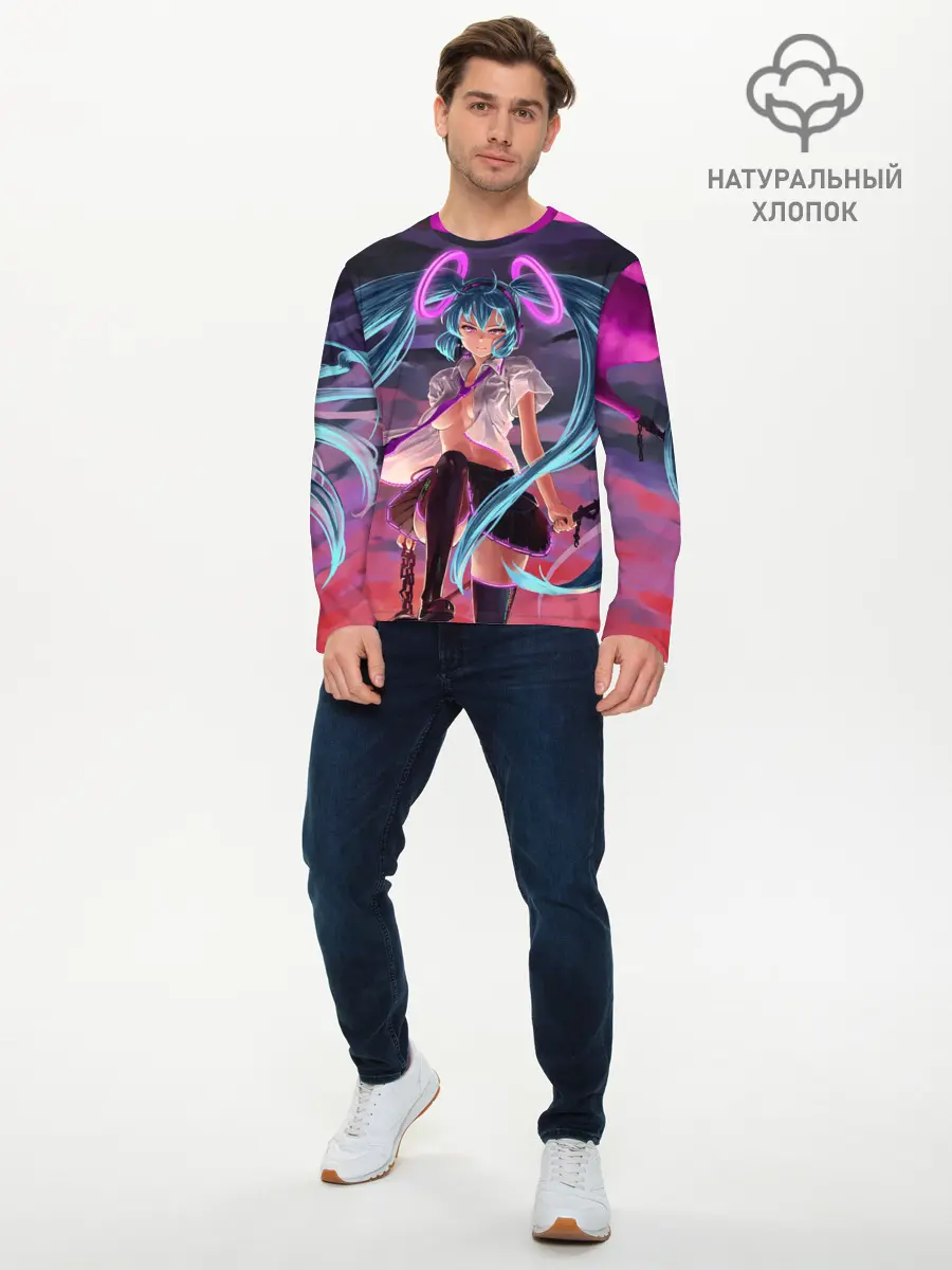 Мужской лонгслив базовый / Geisga Hatsune Miku (P007_P004ooo1837507, P004ooo1837507)