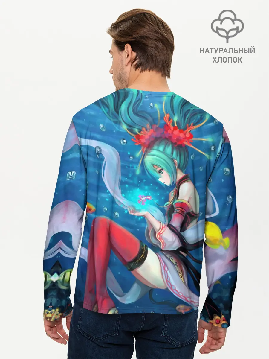 Мужской лонгслив базовый / Hatsune Miku в чулках (P007_P004ooo1837517, P004ooo1837517)