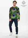 Мужской лонгслив базовый / Перья павлина #1 (P007_P004ooo1837189, P004ooo1837189)