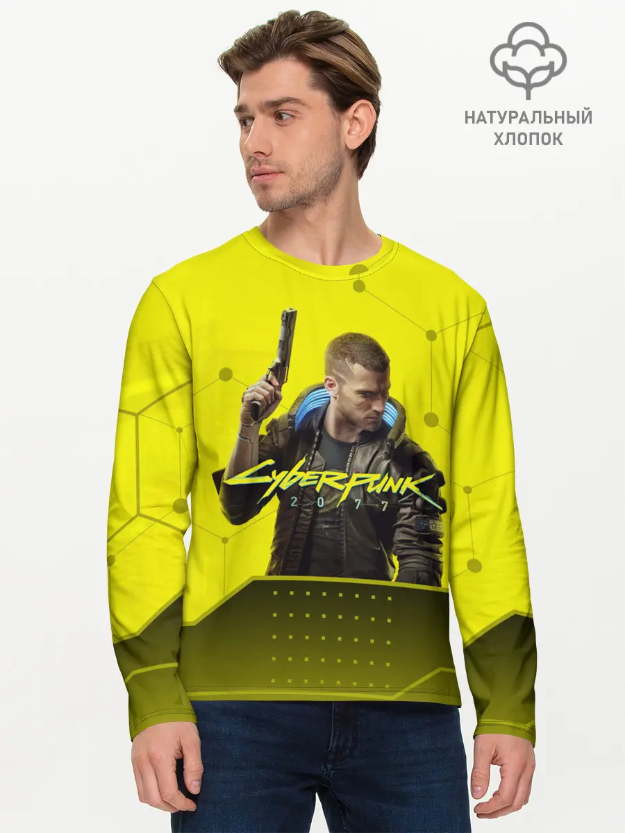 Мужской лонгслив базовый / CYBERPUNK 2077 (P007_P004ooo1840129, P004ooo1840129)