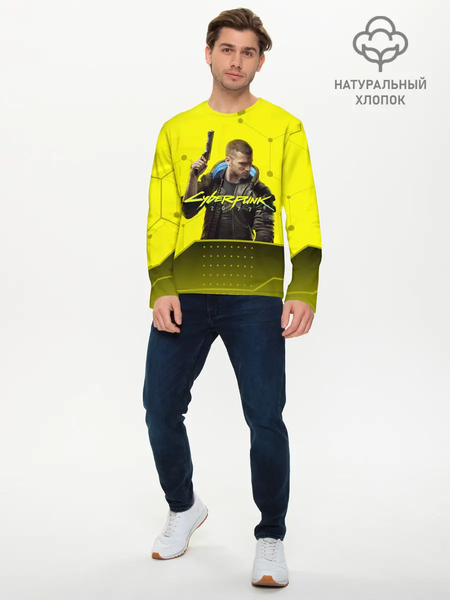 Мужской лонгслив базовый / CYBERPUNK 2077 (P007_P004ooo1840129, P004ooo1840129)