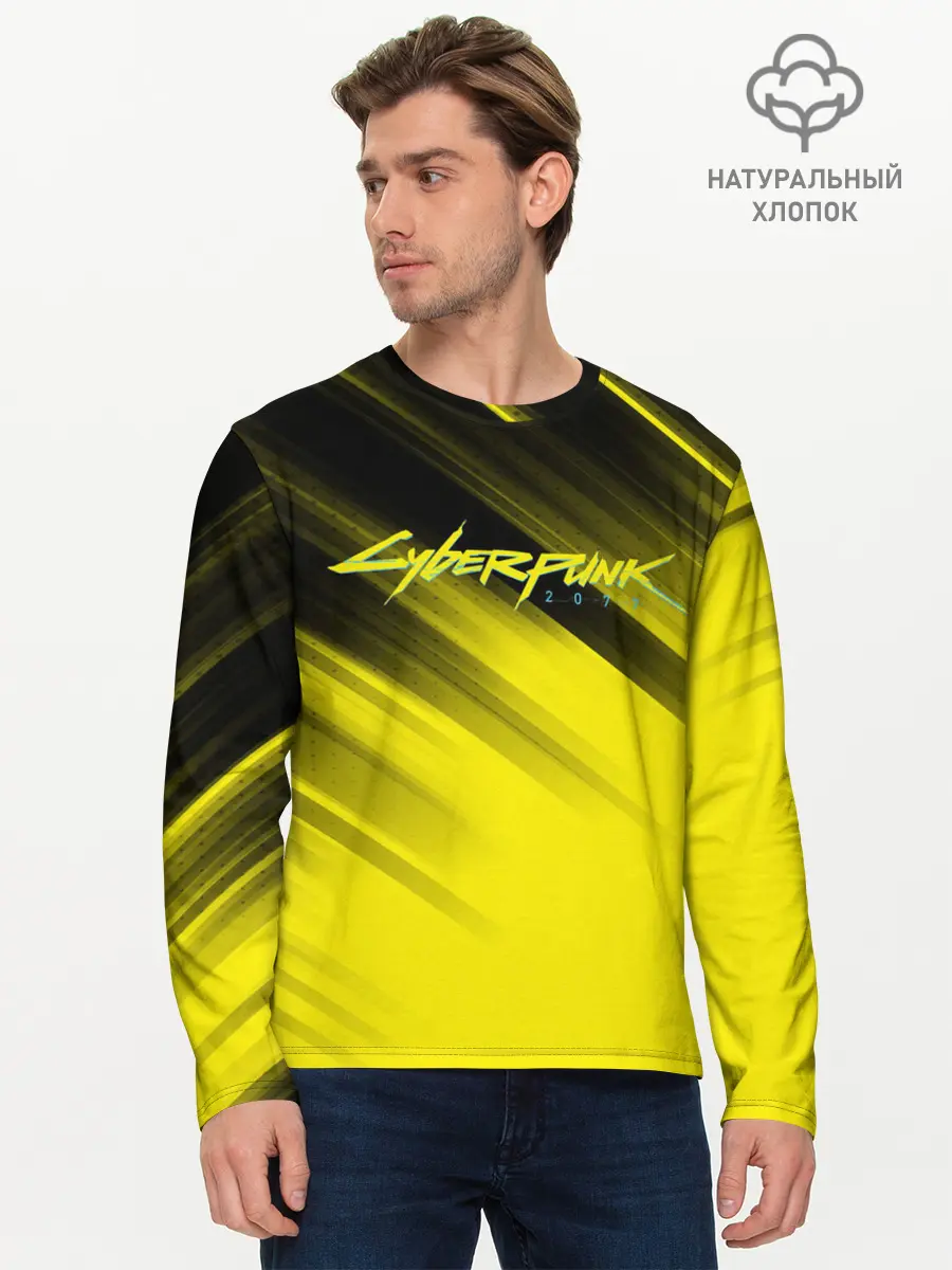 Мужской лонгслив базовый / Cyberpunk 2077 (P007_P004ooo1841695, P004ooo1841695)