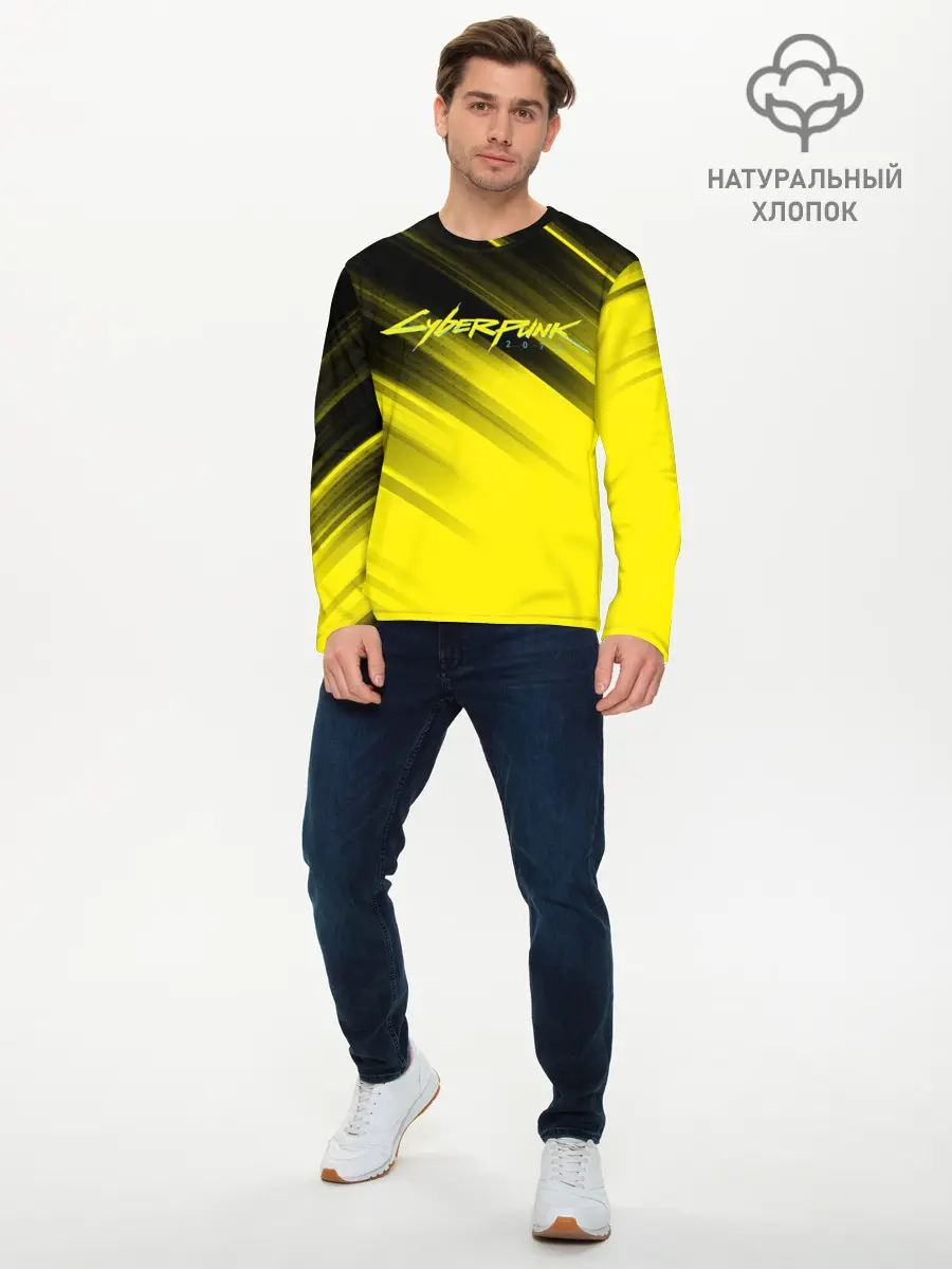 Мужской лонгслив базовый / Cyberpunk 2077 (P007_P004ooo1841695, P004ooo1841695)