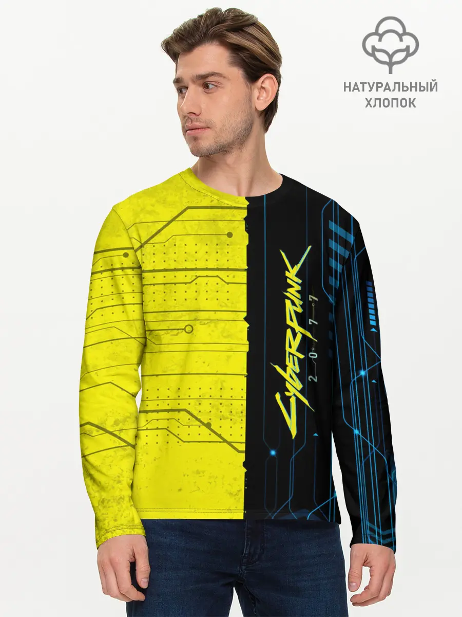 Мужской лонгслив базовый / CYBERPUNK 2077 (P007_P004ooo1840517, P004ooo1840517)