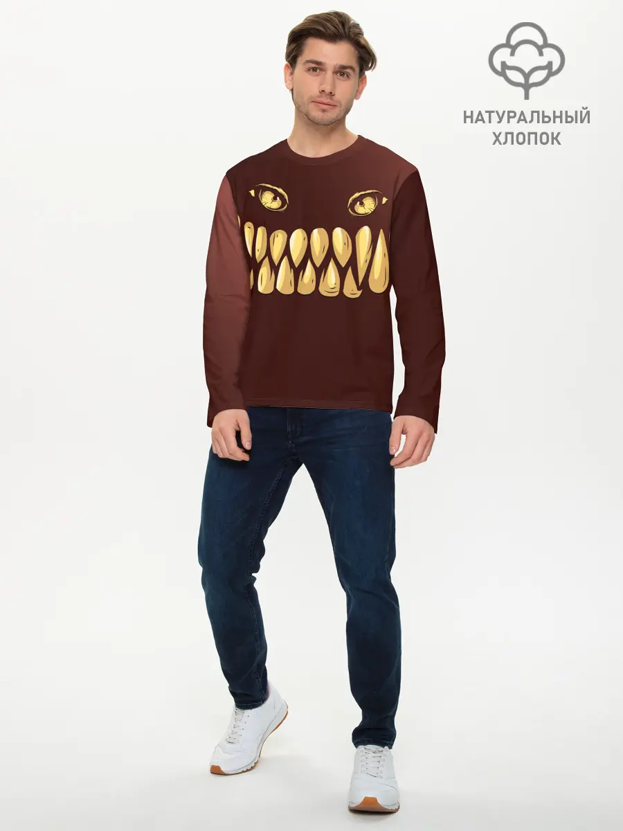 Мужской лонгслив базовый / Зубастик (P007_P004ooo1840895, P004ooo1840895)