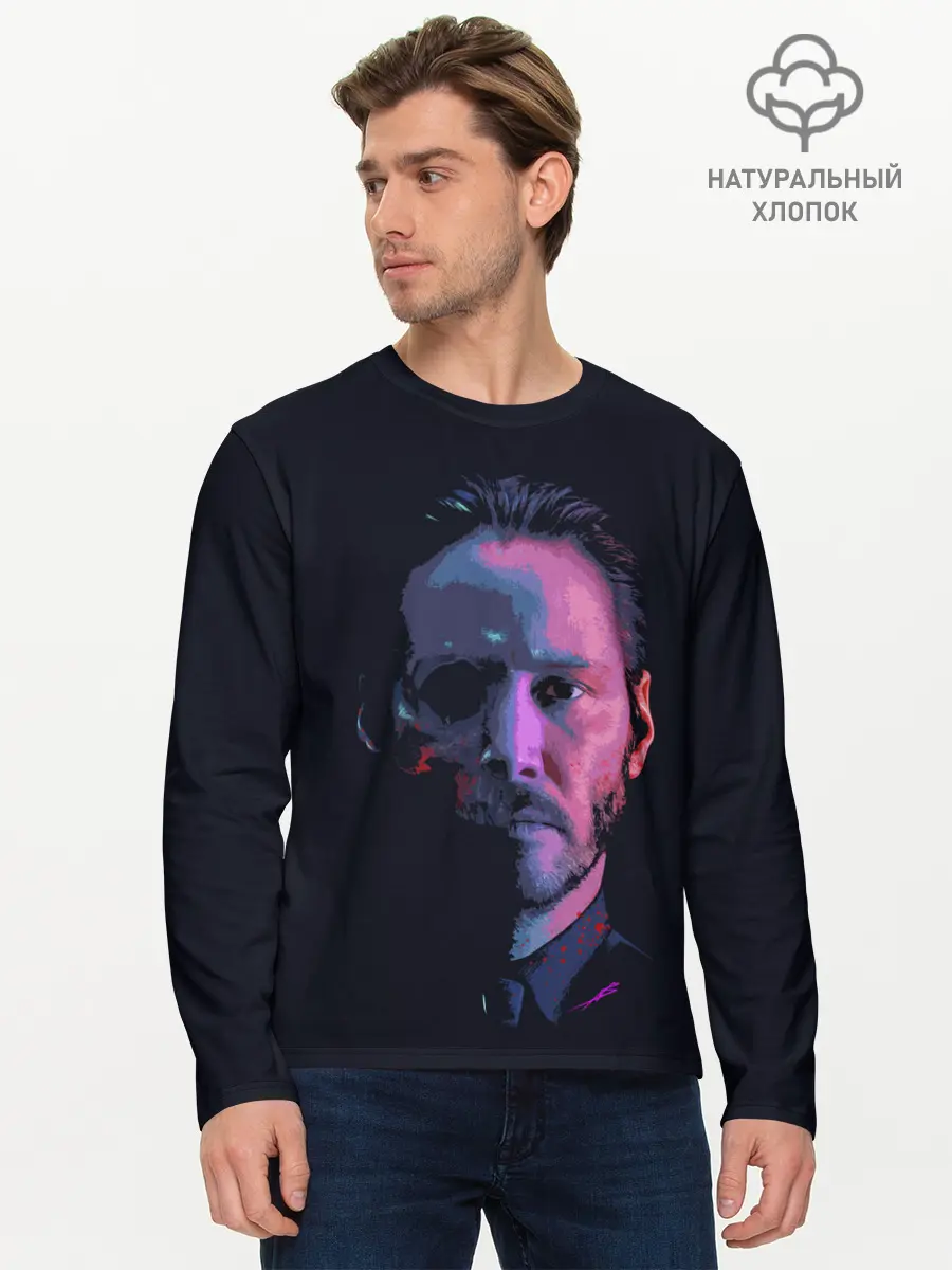 Мужской лонгслив базовый / Джон Уик (P007_P004ooo1848349, P004ooo1848349)