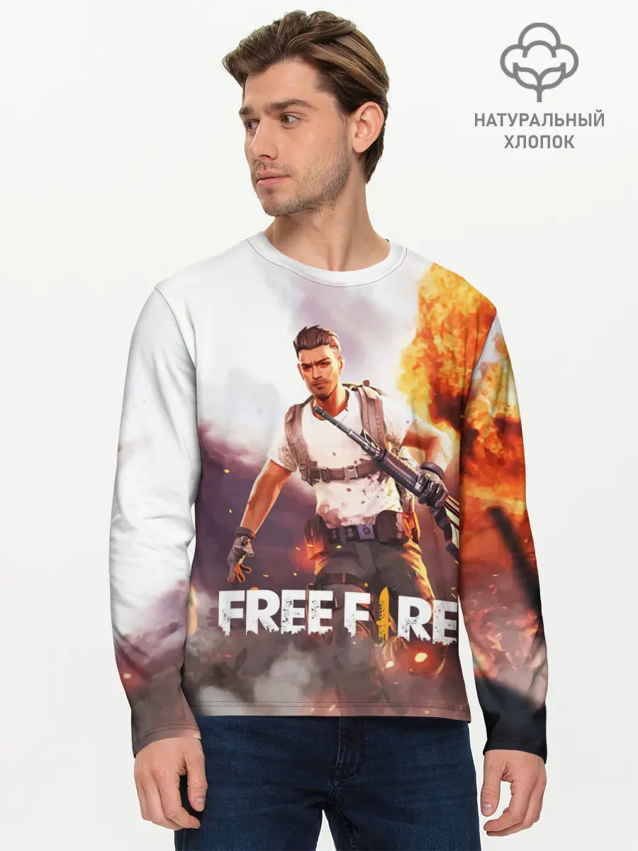 Мужской лонгслив базовый / FREE FIRE (P007_P004ooo1846805, P004ooo1846805)