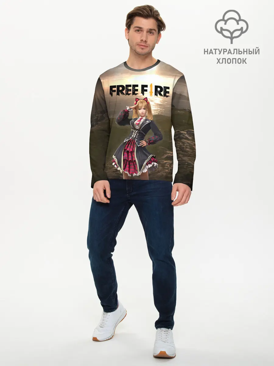 Мужской лонгслив базовый / FREE FIRE - Caroline (P007_P004ooo1846909, P004ooo1846909)