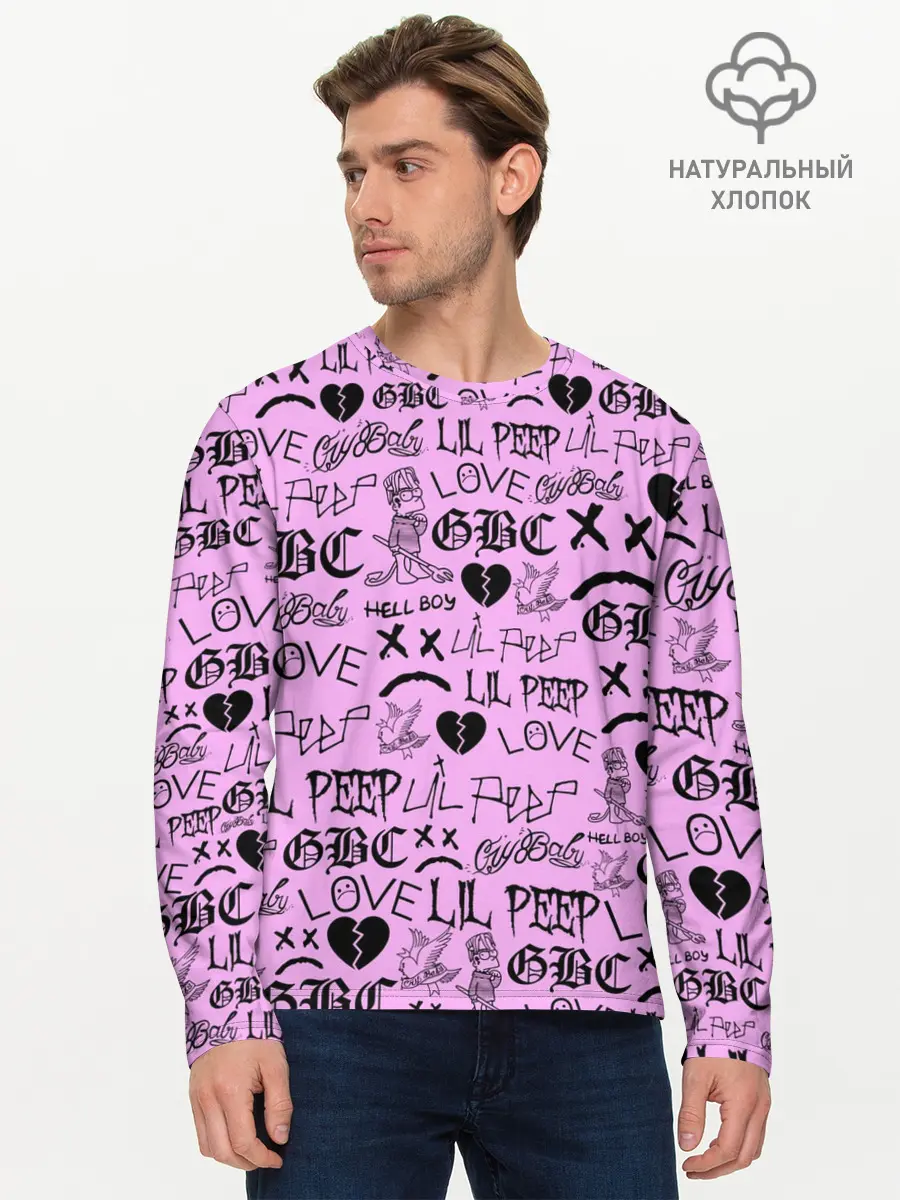 Мужской лонгслив базовый / LIL PEEP LOGOBOMBING (P007_P004ooo1851069, P004ooo1851069)