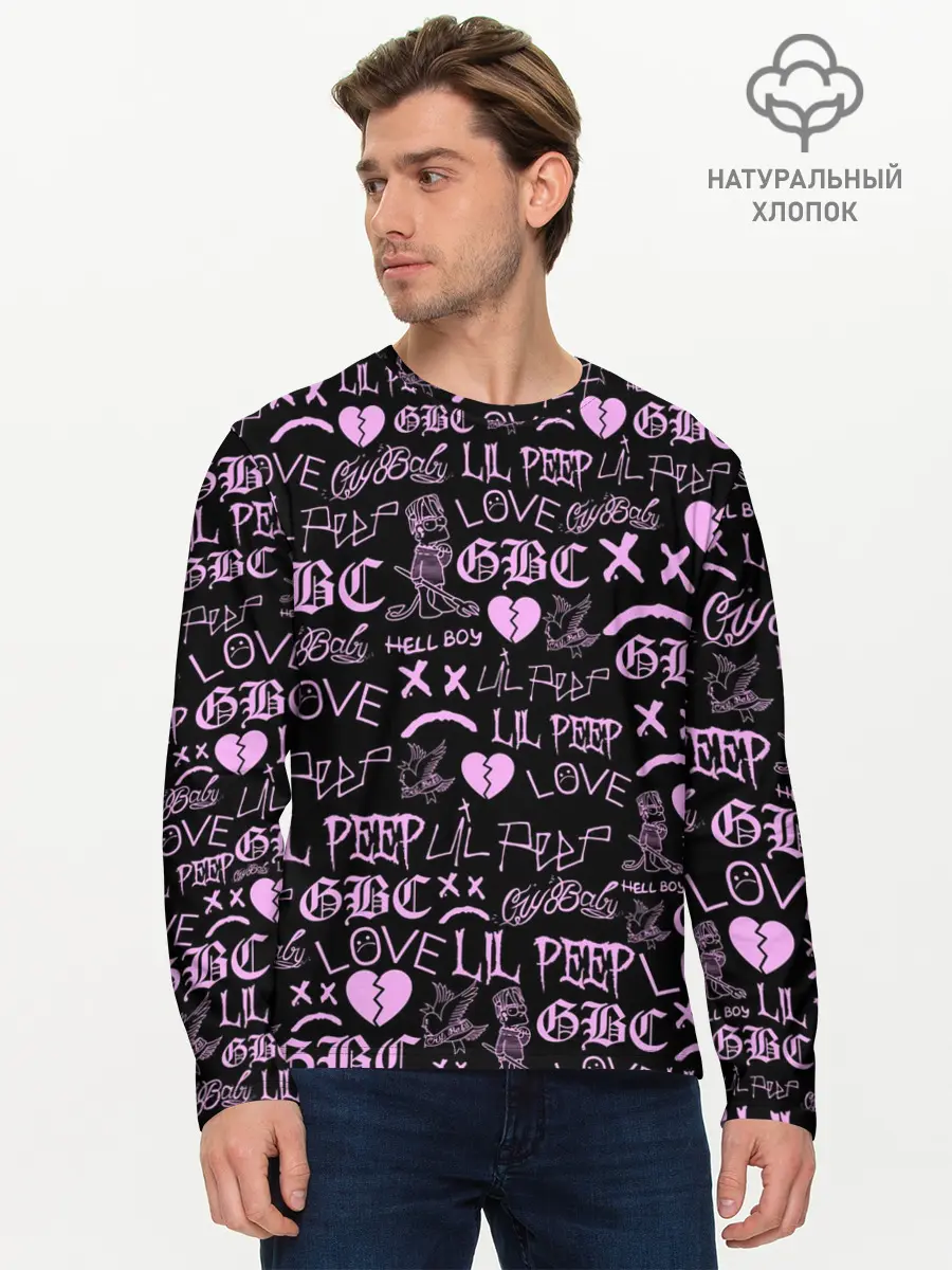 Мужской лонгслив базовый / LIL PEEP LOGOBOMBING (P007_P004ooo1851073, P004ooo1851073)