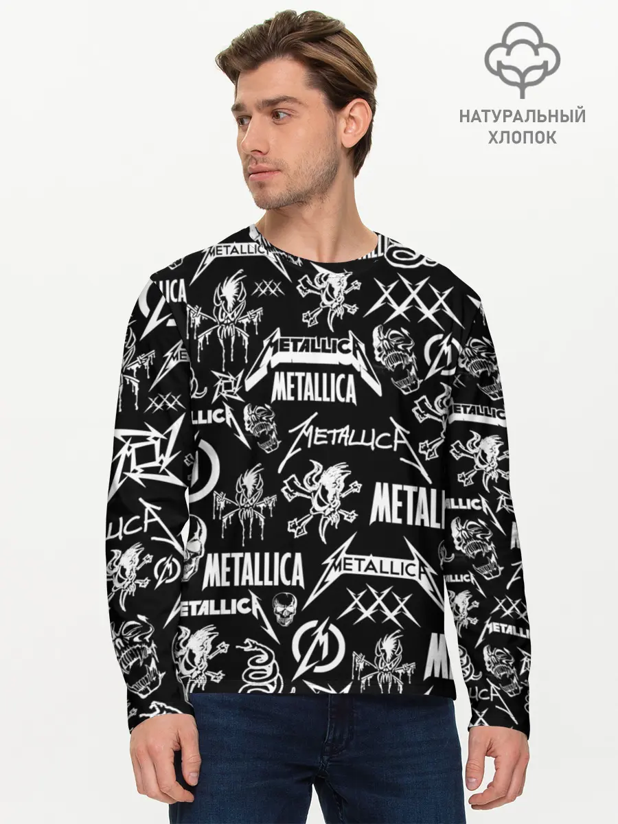 Мужской лонгслив базовый / METALLICA LOGOBOMBING (P007_P004ooo1849099, P004ooo1849099)