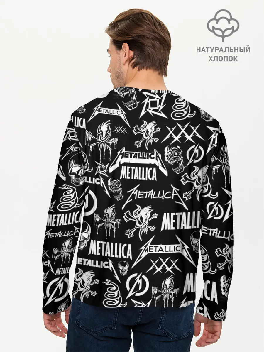 Мужской лонгслив базовый / METALLICA LOGOBOMBING (P007_P004ooo1849099, P004ooo1849099)