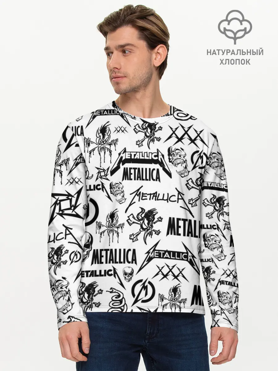 Мужской лонгслив базовый / METALLICA LOGOBOMBING (P007_P004ooo1849105, P004ooo1849105)