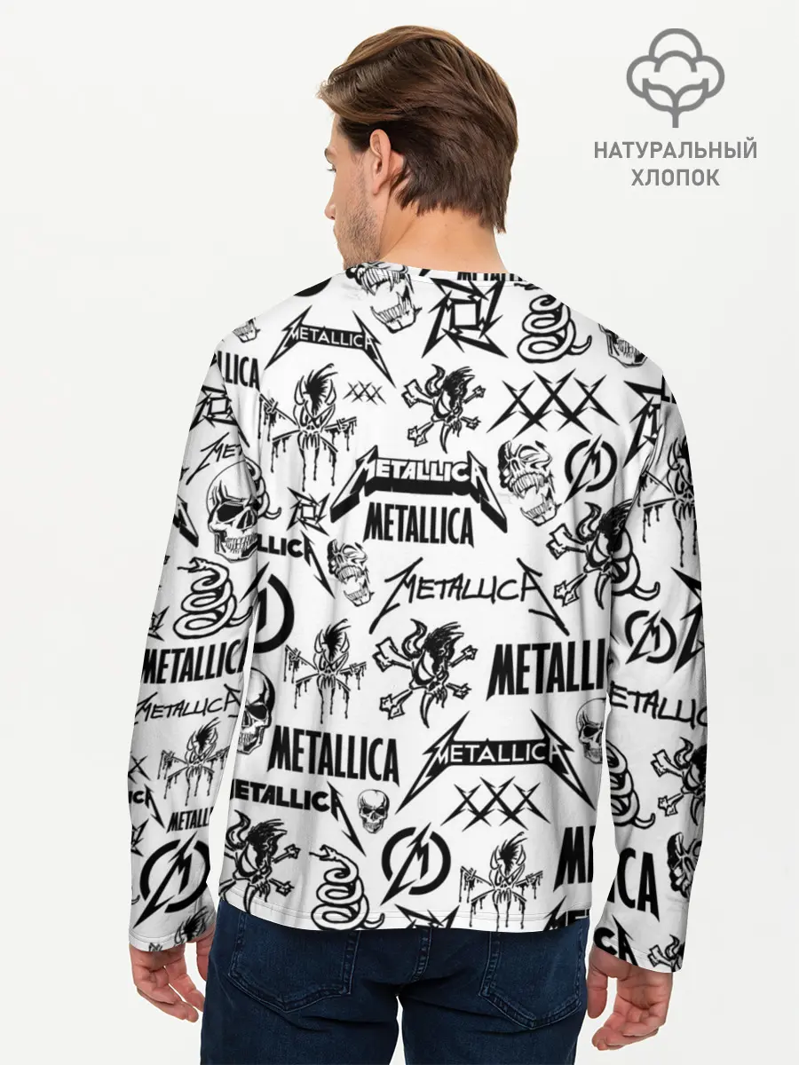 Мужской лонгслив базовый / METALLICA LOGOBOMBING (P007_P004ooo1849105, P004ooo1849105)