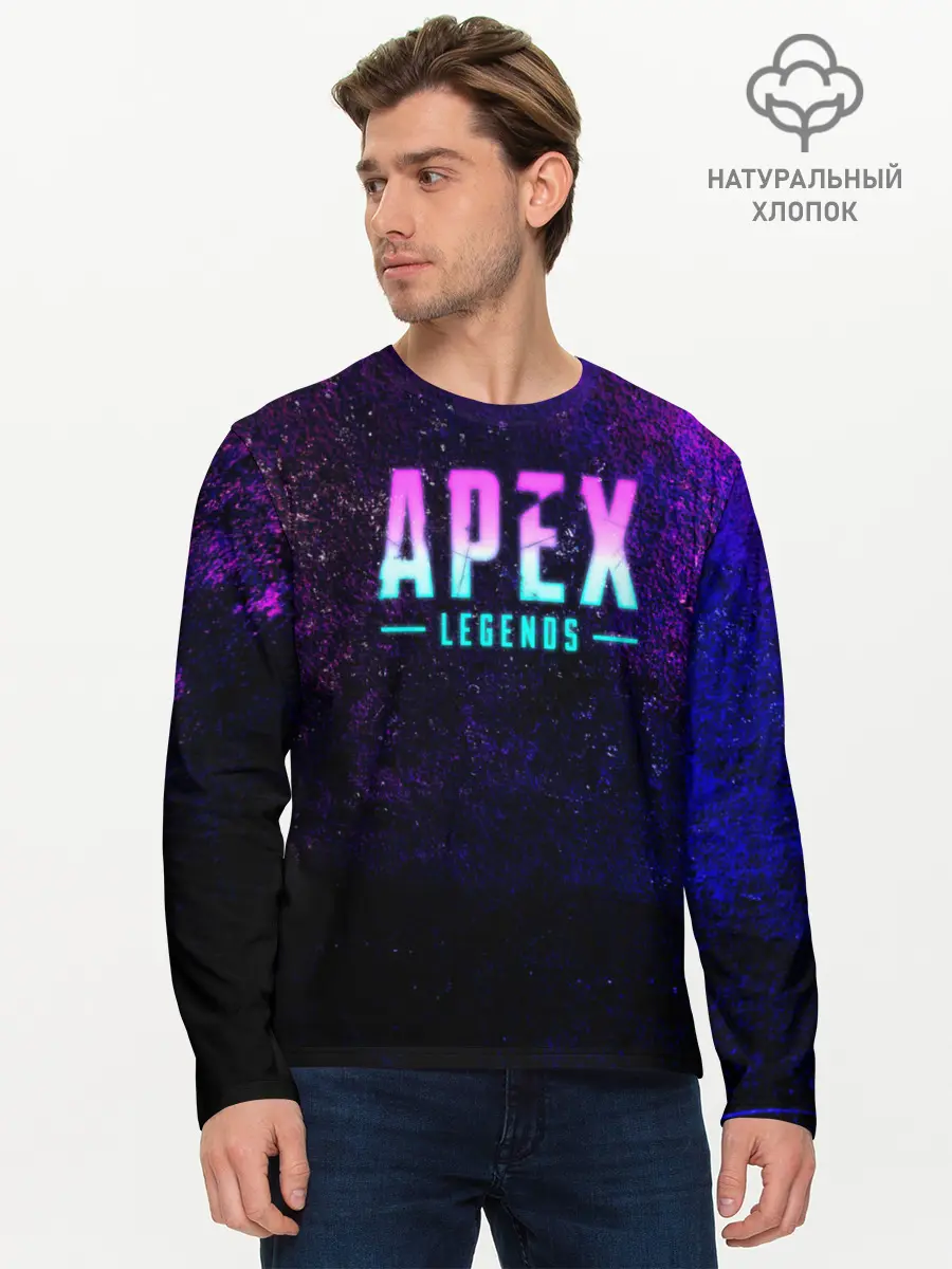 Мужской лонгслив базовый / Apex Legends. Neon logo (P007_P004ooo1851625, P004ooo1851625)