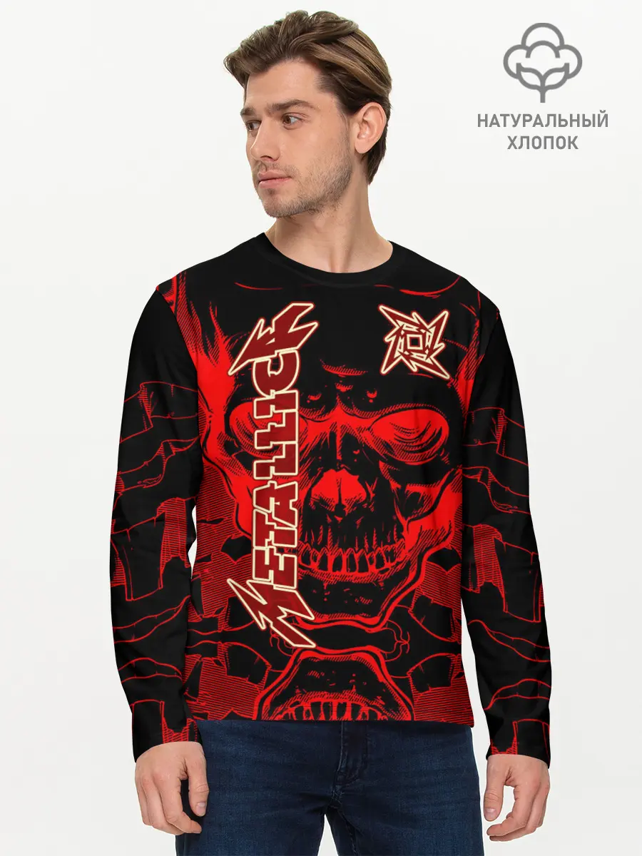Мужской лонгслив базовый / Metallica (P007_P004ooo1853735, P004ooo1853735)