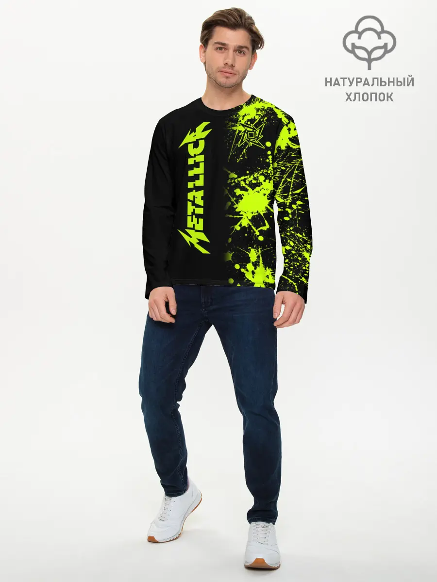 Мужской лонгслив базовый / Metallica (P007_P004ooo1853705, P004ooo1853705)