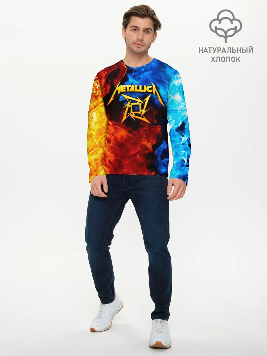 Мужской лонгслив базовый / Metallica (P007_P004ooo1856481, P004ooo1856481)