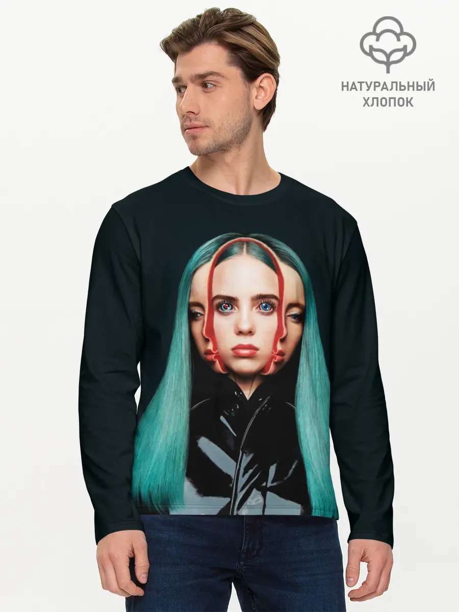 Мужской лонгслив базовый / BILLIE EILISH (P007_P004ooo1859763, P004ooo1859763)