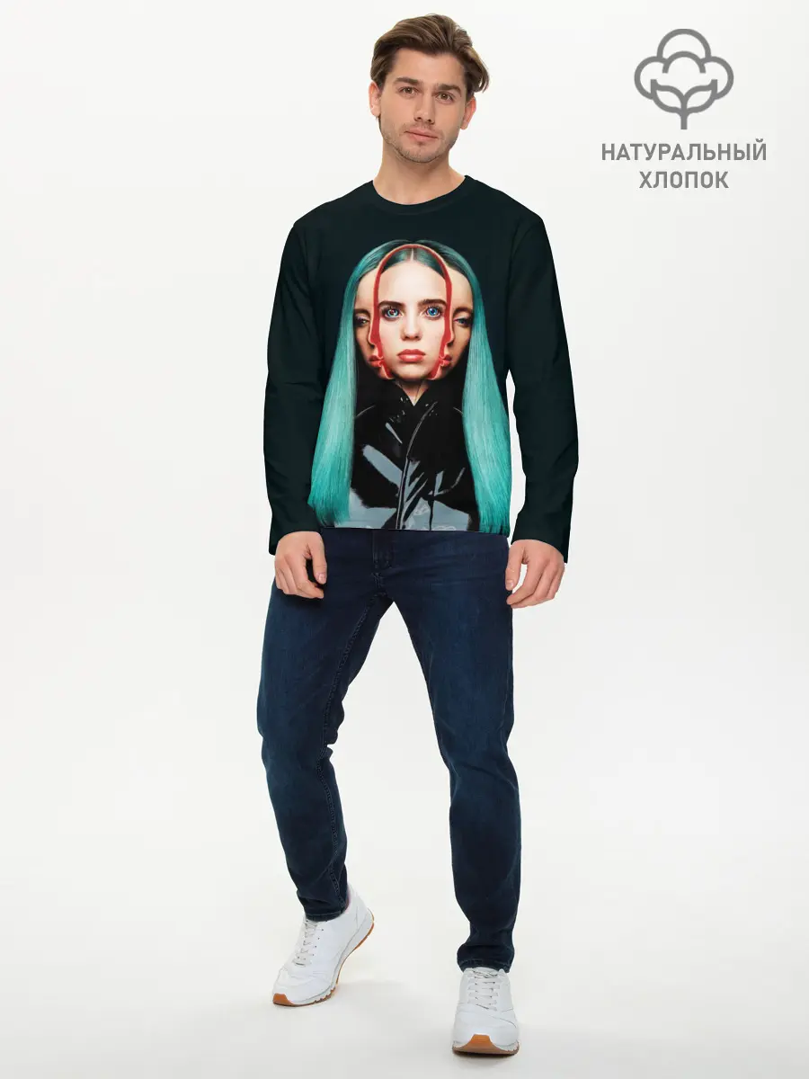 Мужской лонгслив базовый / BILLIE EILISH (P007_P004ooo1859763, P004ooo1859763)