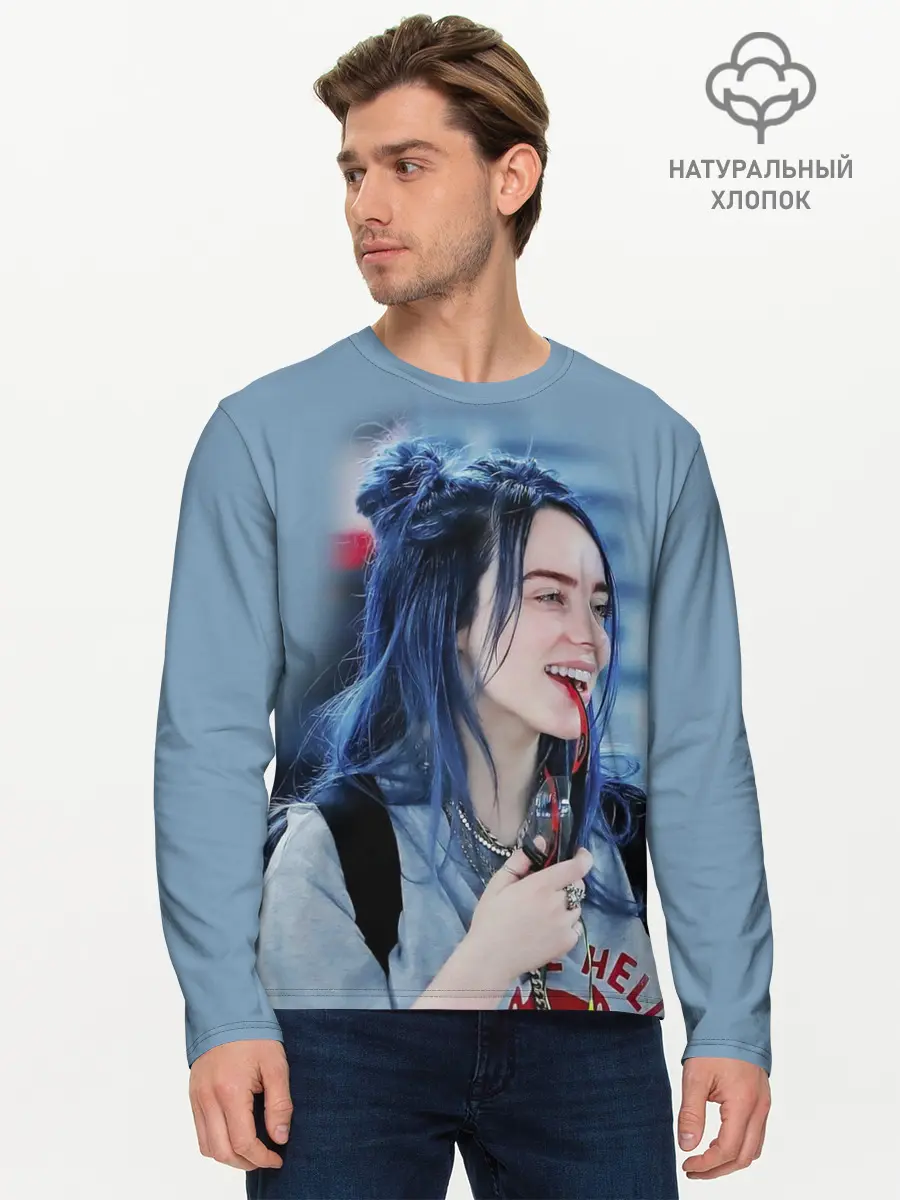 Мужской лонгслив базовый / BILLIE EILISH (P007_P004ooo1860291, P004ooo1860291)