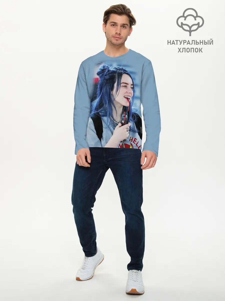 Мужской лонгслив базовый / BILLIE EILISH (P007_P004ooo1860291, P004ooo1860291)