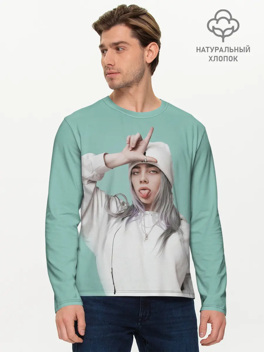 Мужской лонгслив базовый / BILLIE EILISH (P007_P004ooo1860547, P004ooo1860547)