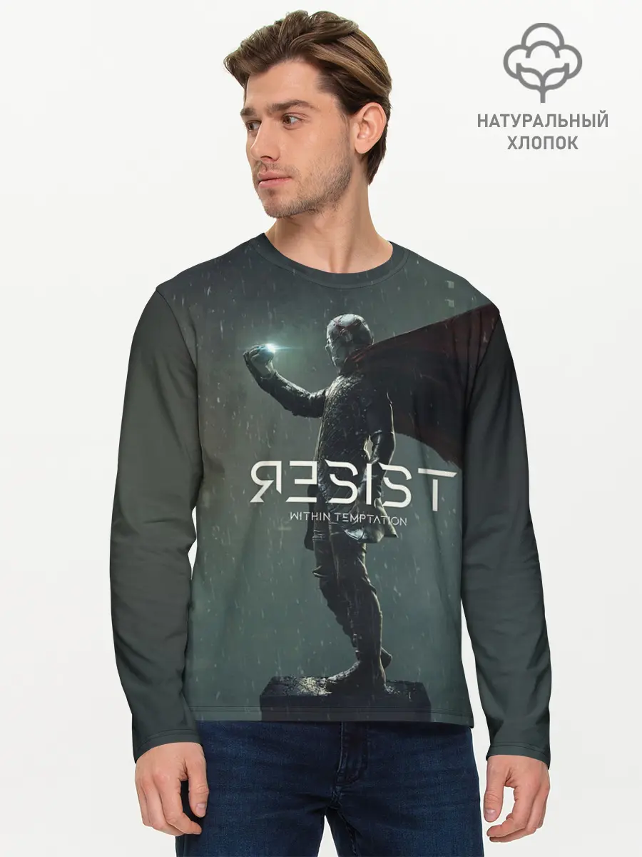 Мужской лонгслив базовый / Within Temptation RESIST (P007_P004ooo1861805, P004ooo1861805)