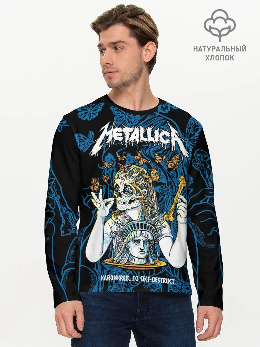 Мужской лонгслив базовый / Metallica (P007_P004ooo1865339, P004ooo1865339)