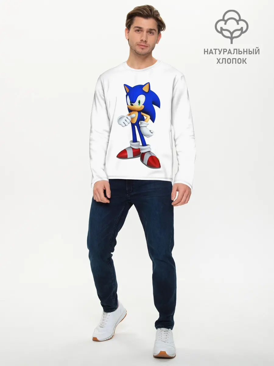 Мужской лонгслив базовый / Sonic (P007_P004ooo1865901, P004ooo1865901)