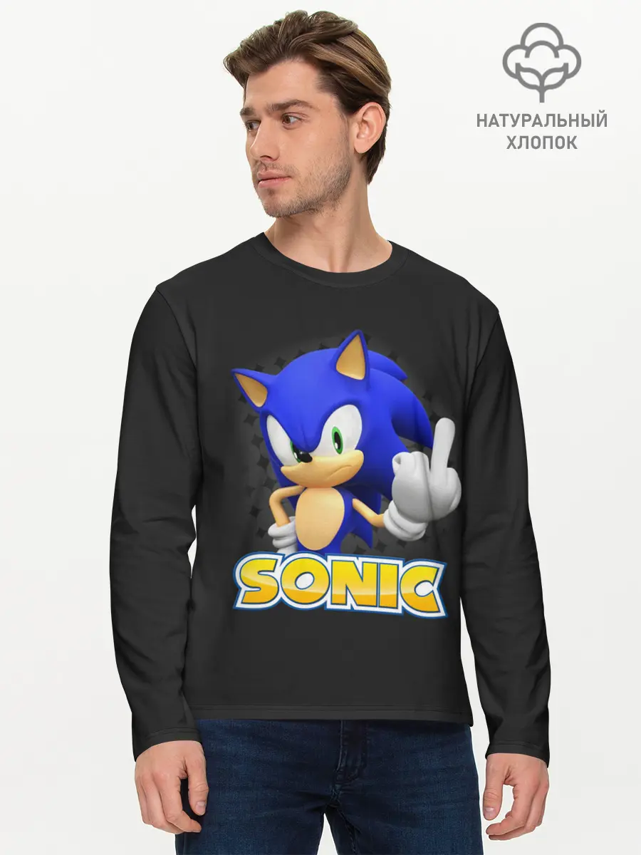 Мужской лонгслив базовый / Sonic (P007_P004ooo1865915, P004ooo1865915)