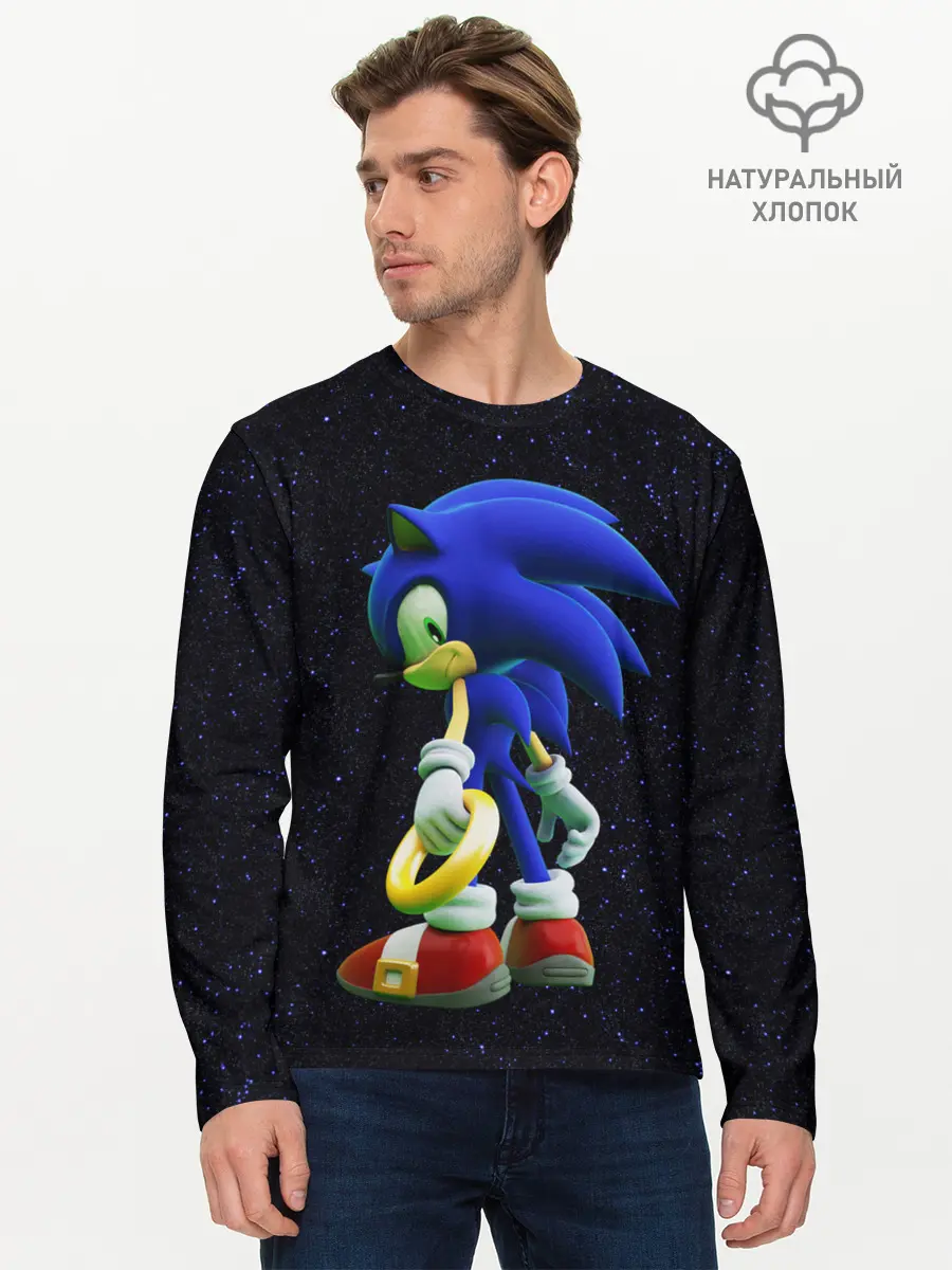 Мужской лонгслив базовый / Sonic (P007_P004ooo1865923, P004ooo1865923)