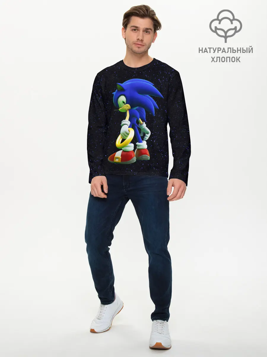 Мужской лонгслив базовый / Sonic (P007_P004ooo1865923, P004ooo1865923)