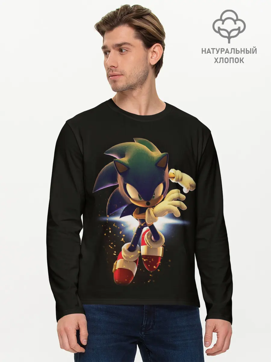 Мужской лонгслив базовый / Sonic (P007_P004ooo1865925, P004ooo1865925)