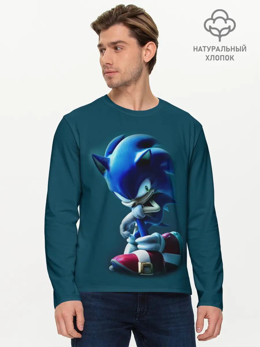 Мужской лонгслив базовый / Sonic (P007_P004ooo1865931, P004ooo1865931)