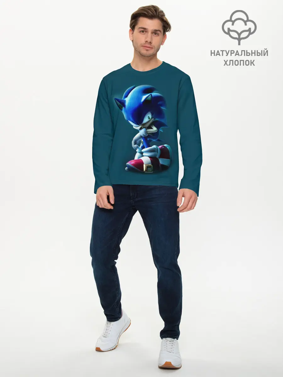 Мужской лонгслив базовый / Sonic (P007_P004ooo1865931, P004ooo1865931)