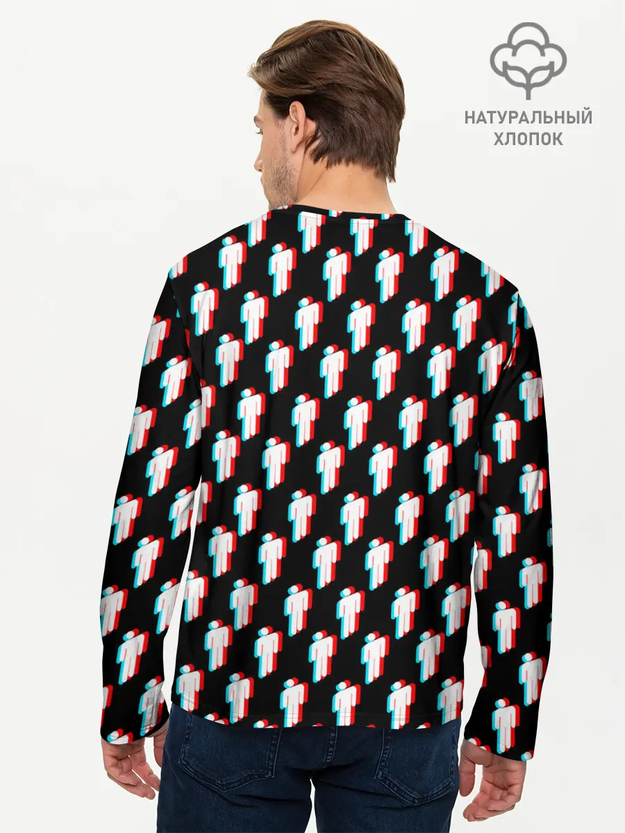 Мужской лонгслив базовый / BILLIE EILISH GLITCH (P007_P004ooo1865141, P004ooo1865141)