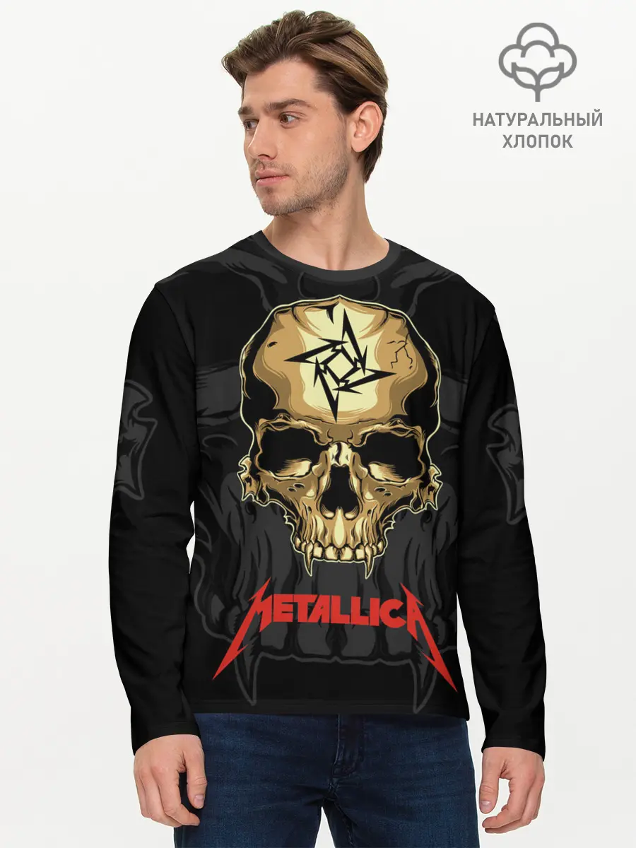 Мужской лонгслив базовый / Metallica (P007_P004ooo1864523, P004ooo1864523)