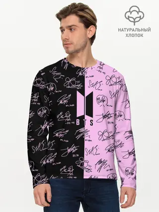 Мужской лонгслив базовый / BTS АВТОГРАФЫ | БТС