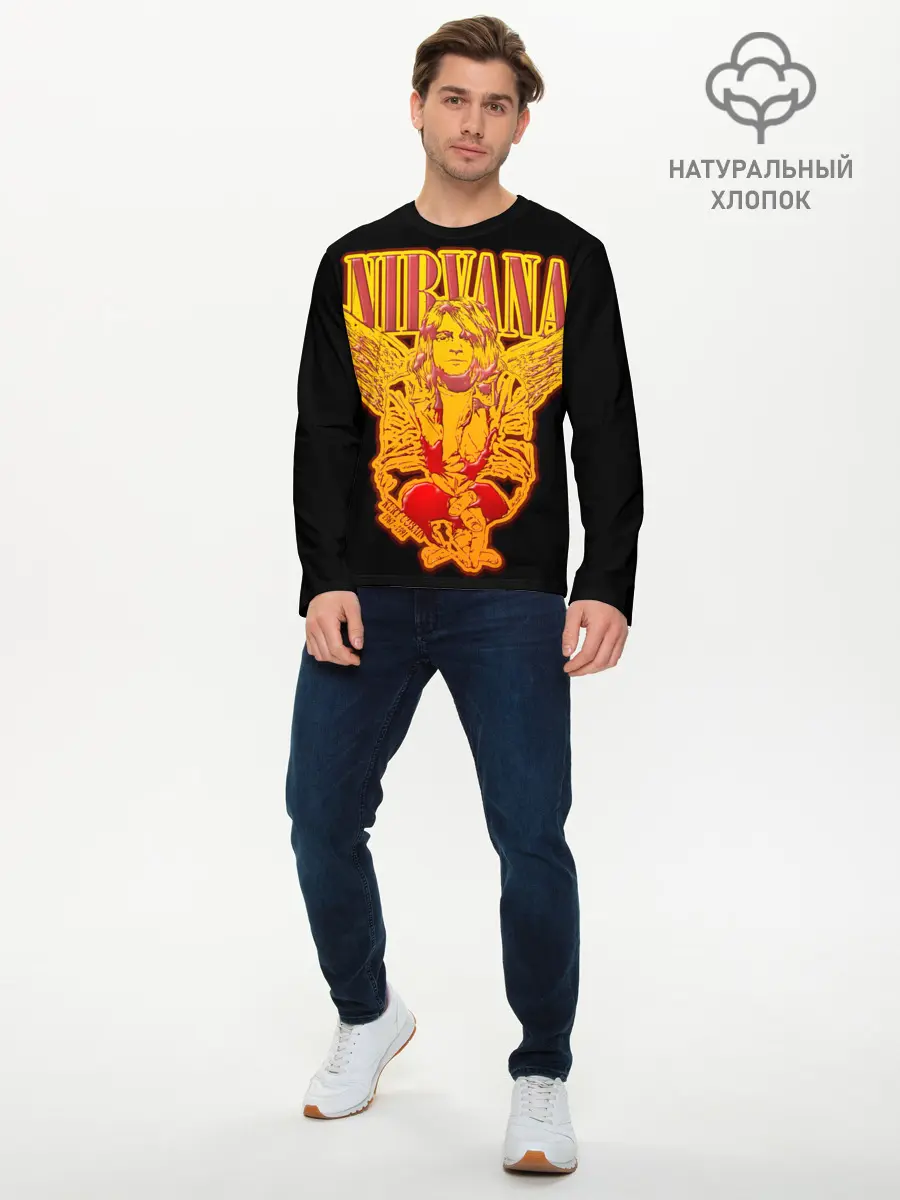 Мужской лонгслив базовый / Nirvana (P007_P004ooo1868083, P004ooo1868083)