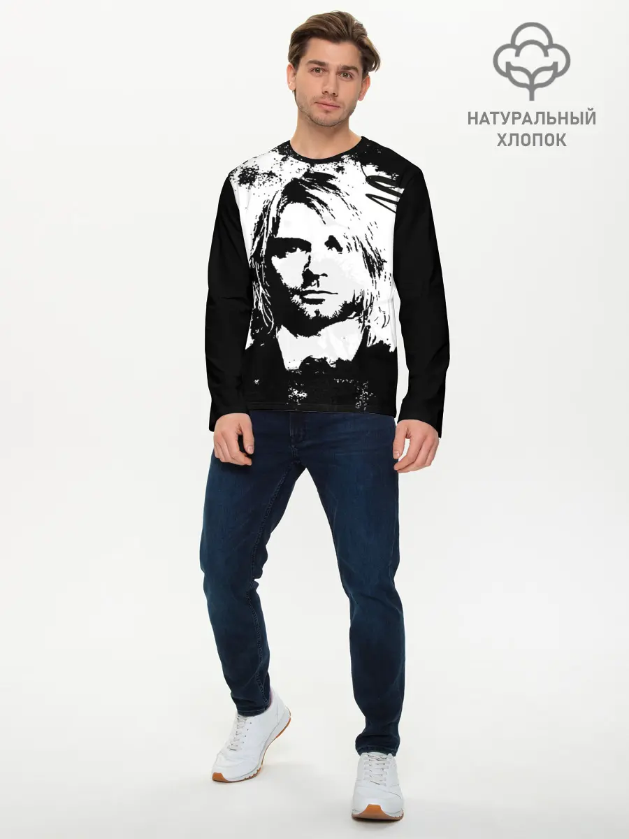 Мужской лонгслив базовый / Kurt Cobain (P007_P004ooo1868163, P004ooo1868163)