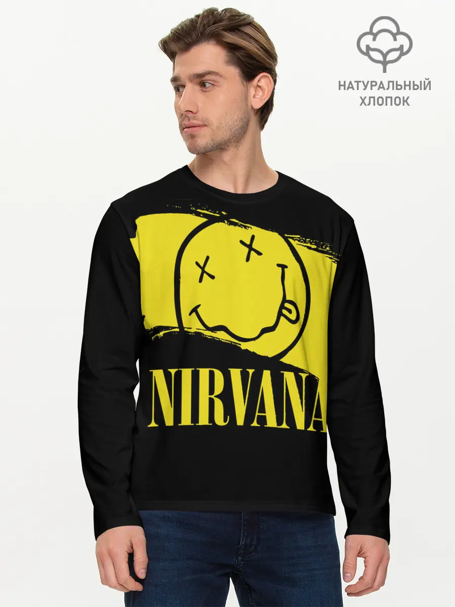Мужской лонгслив базовый / Nirvana (P007_P004ooo1866051, P004ooo1866051)