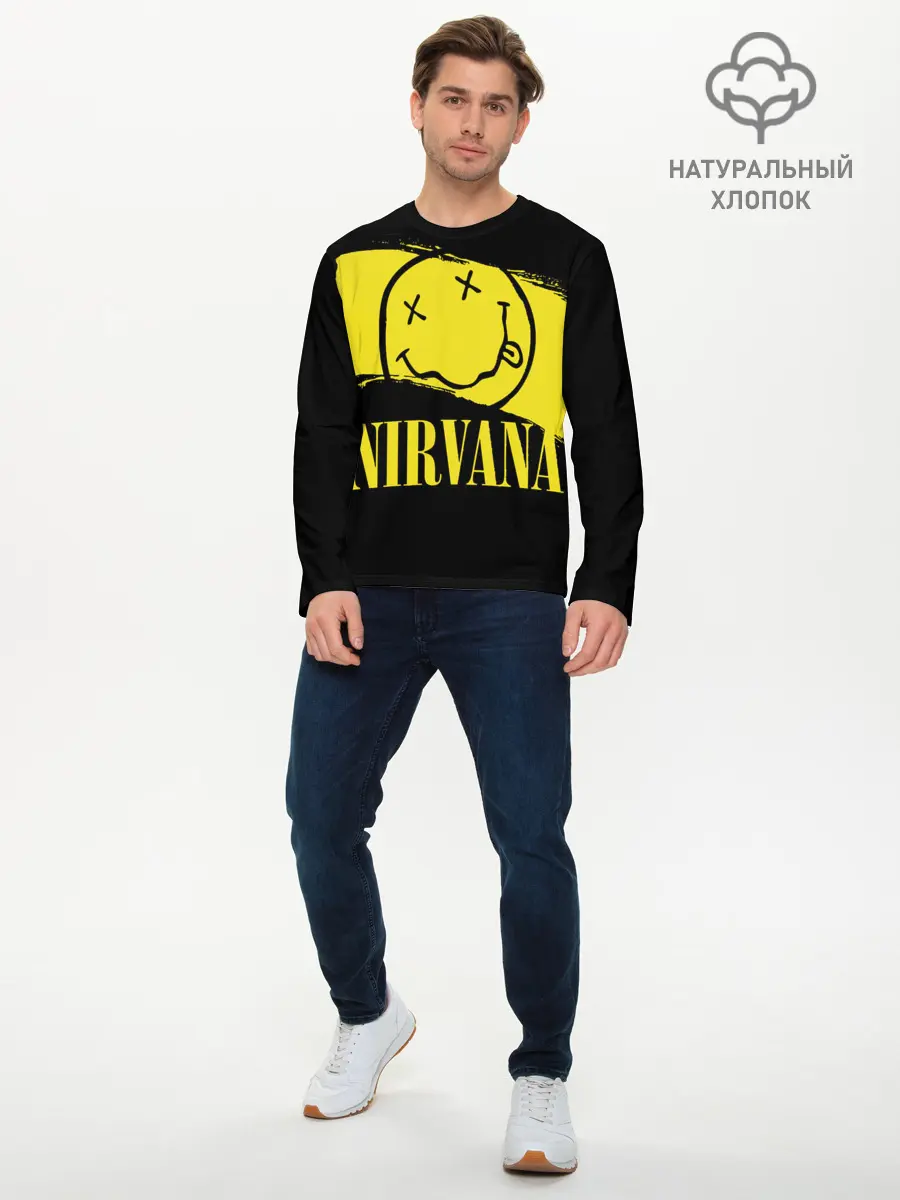 Мужской лонгслив базовый / Nirvana (P007_P004ooo1866051, P004ooo1866051)