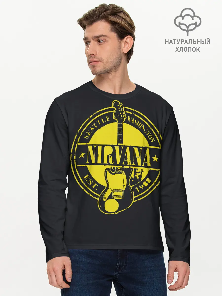 Мужской лонгслив базовый / Nirvana (P007_P004ooo1866055, P004ooo1866055)