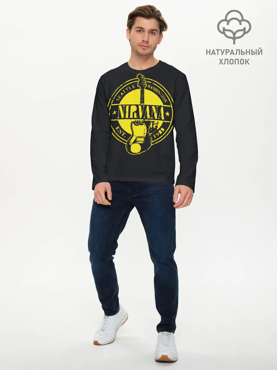 Мужской лонгслив базовый / Nirvana (P007_P004ooo1866055, P004ooo1866055)