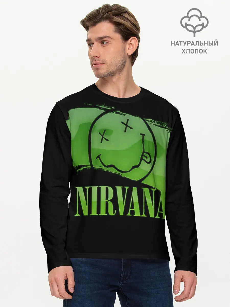 Мужской лонгслив базовый / Nirvana (P007_P004ooo1866979, P004ooo1866979)