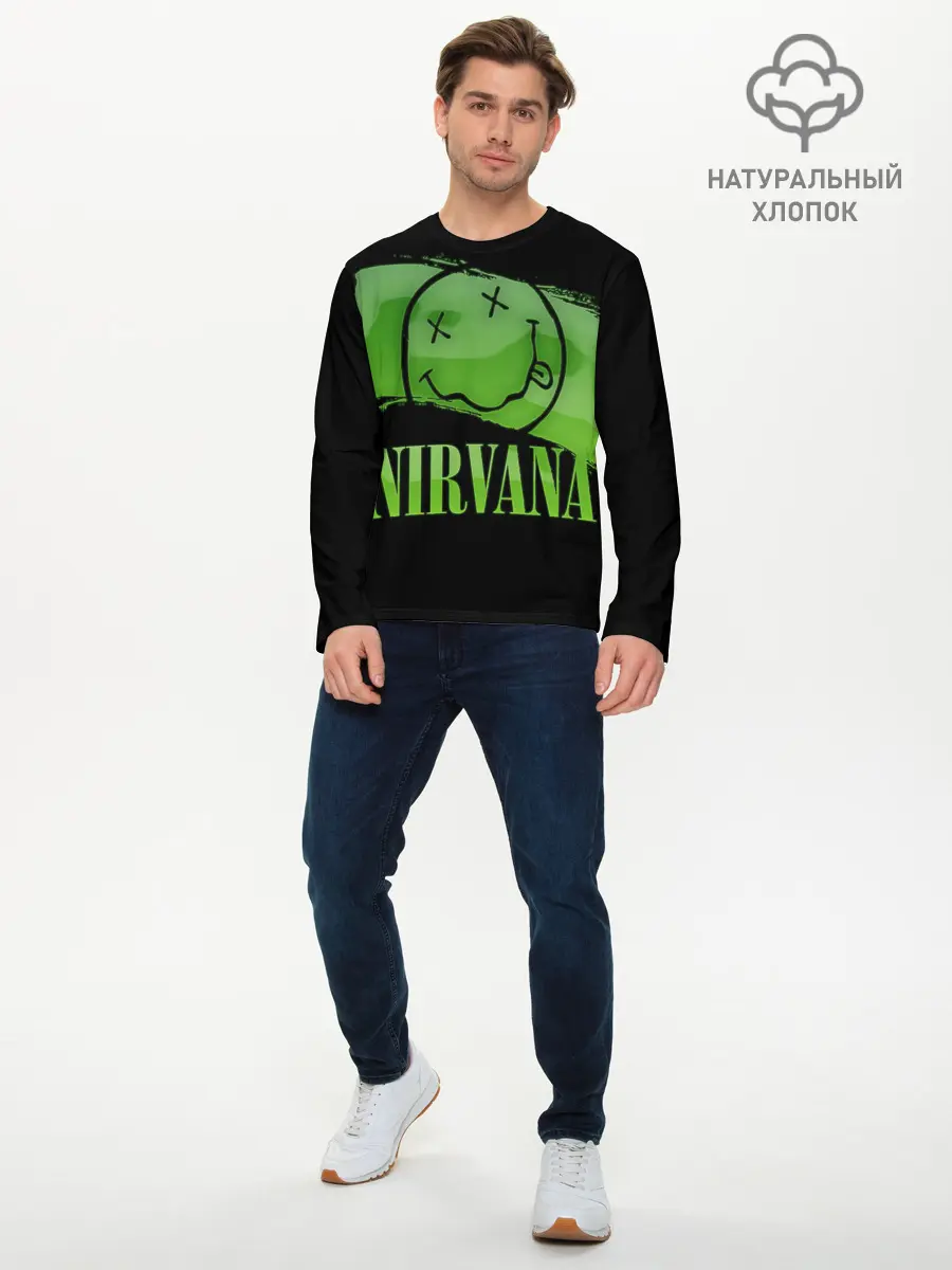 Мужской лонгслив базовый / Nirvana (P007_P004ooo1866979, P004ooo1866979)