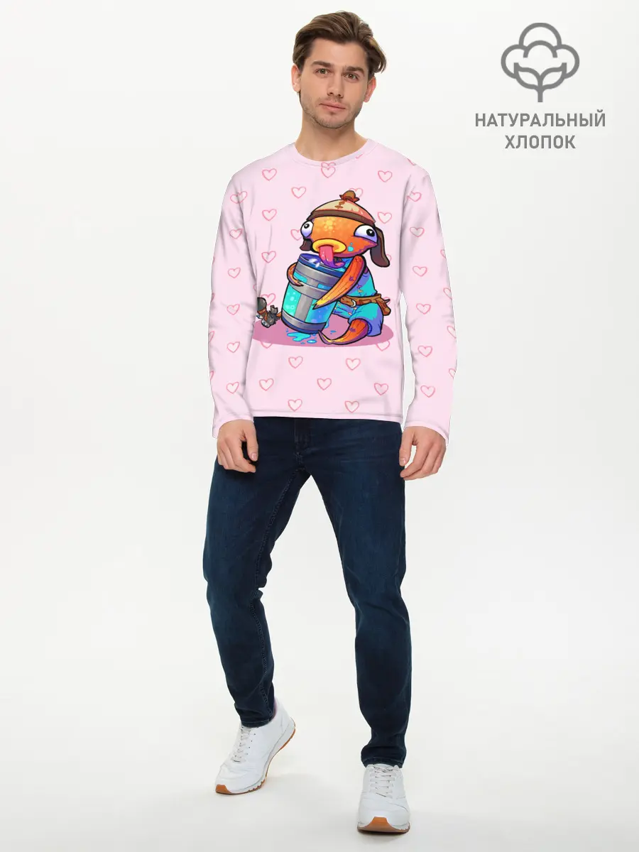 Мужской лонгслив базовый / Рыба Фортнайт (P007_P004ooo1868899, P004ooo1868899)