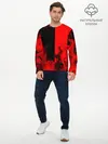 Мужской лонгслив базовый / BLACK RED FIRE (P007_P004ooo1880213, P004ooo1880213)
