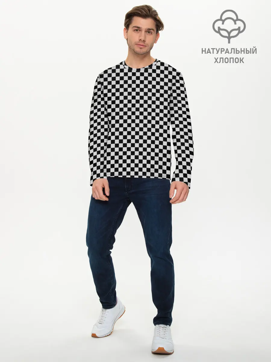 Мужской лонгслив базовый / Checkerboard Color (P007_P004ooo1882347, P004ooo1882347)